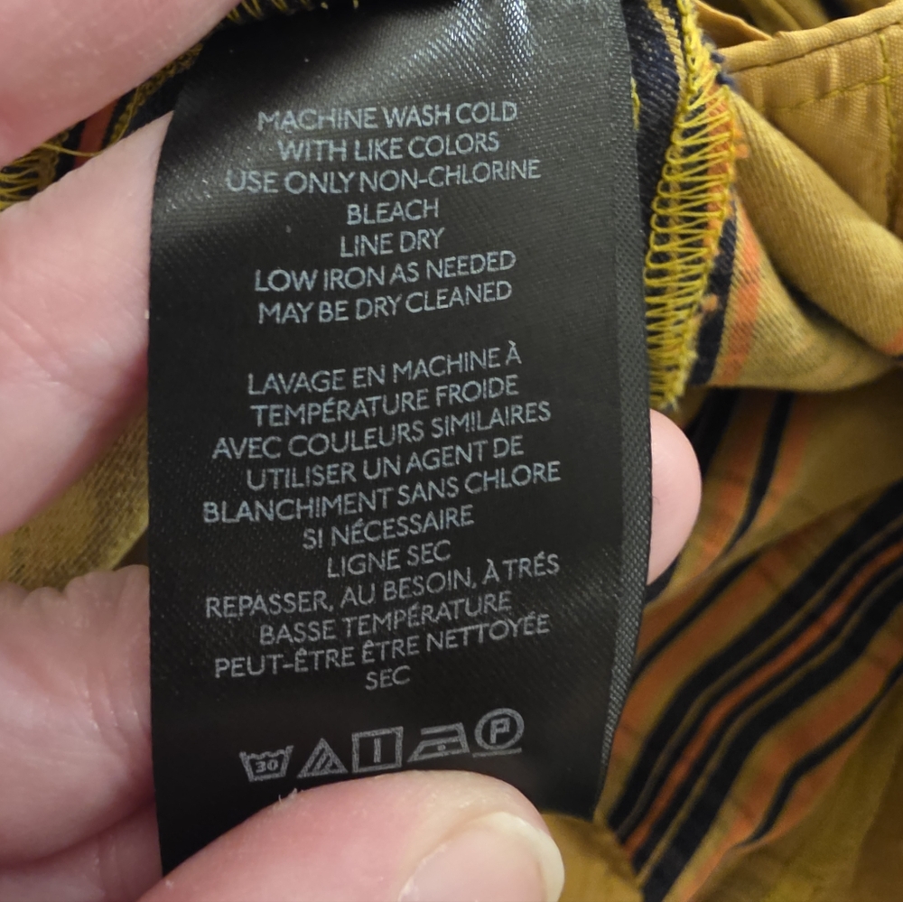 Anthropologie Yellow Plaid Straight-Leg Pants - Picture 7 of 9